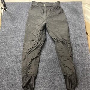 Sportina Snow Pants Womens 29 Black Lined Stirrup Elastic Waist Ski Winter